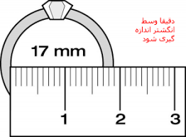 اندازه گیری سایز داخل انگشتر در طلاطوری 